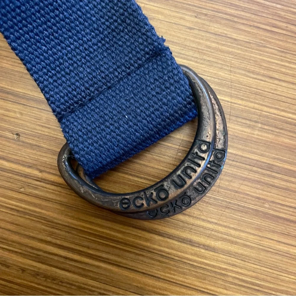 4/$13 Ecko Navy Blue Web Belt with Double D-Ring